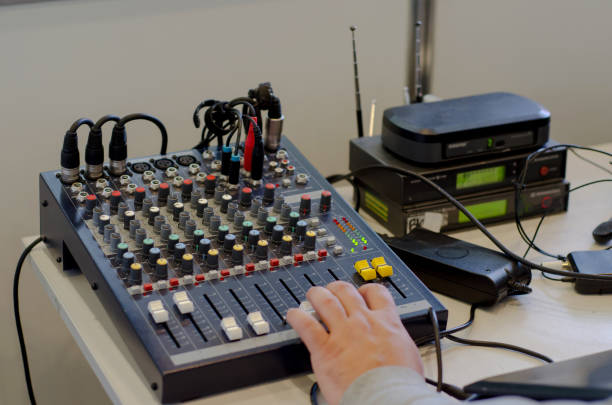 istock Professional audio mixers equipment 1048793886