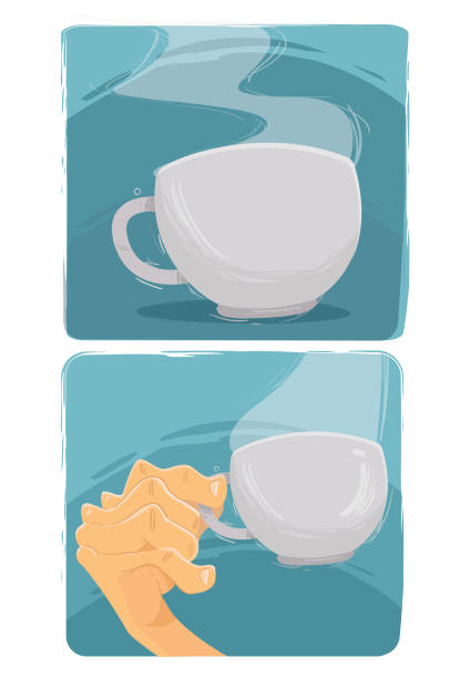 뜨거운 음료 (컵) - tea tea crop coffee afternoon tea stock illustrations