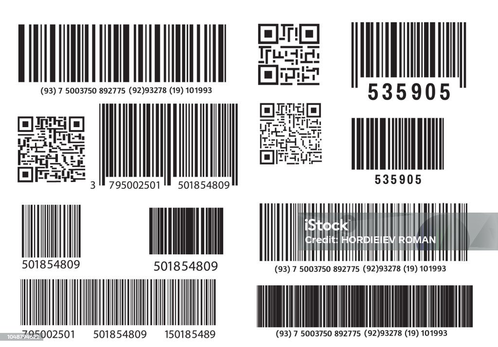 Realistic bar code Realistic bar code icon. A modern simple flat barcode. Marketing, the concept of the Internet. Bar Code stock vector