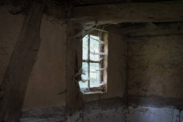 istock The window of an old farmhouse, inside 1048794680