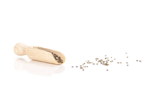 istock Fresh mottled chia seeds isolated on white 1048794790