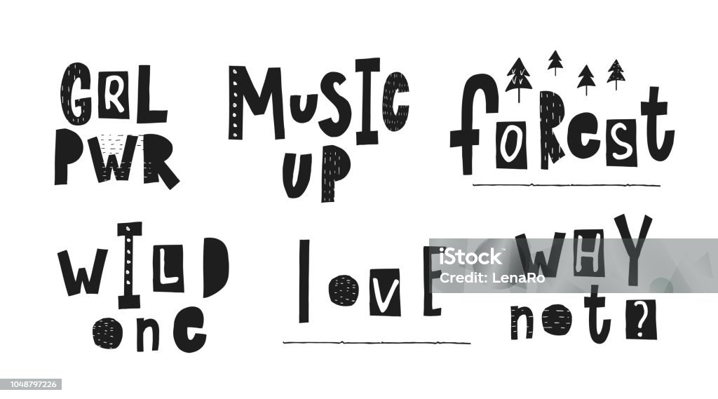 Girl power musique amour sauvage forêt citation lettrage - clipart vectoriel de Amour libre de droits