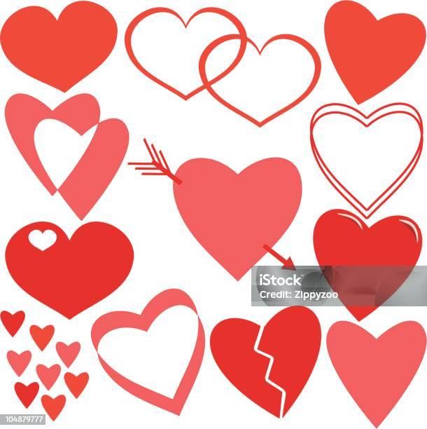 Valentine Hearts Stock Illustration - Download Image Now - Arrow - Bow and Arrow, Broken, Clip Art