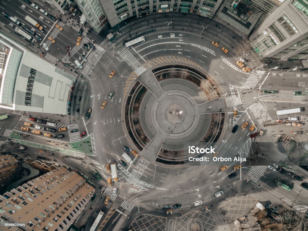 Rond-point Columbus circle - Photo de Cercle libre de droits