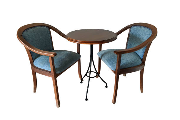 istock wooden chairs with round table isolated on white background 1048803628