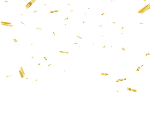 istock Celebration background template with confetti and gold ribbons. luxury greeting rich card. 1048806400