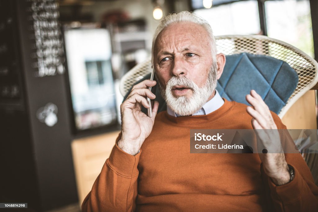 Wütend Geschäftsmann. - Lizenzfrei Am Telefon Stock-Foto