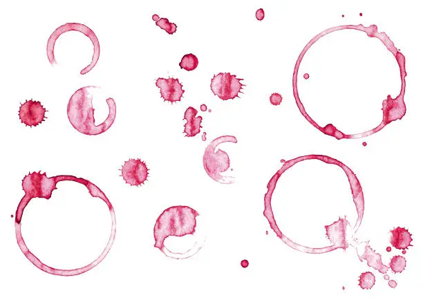 Wine stains isolated on white background