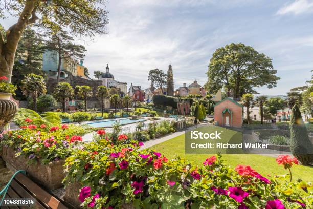 Portmeirion June 2018 Stock Photo - Download Image Now - Portmeirion, Wales, Formal Garden