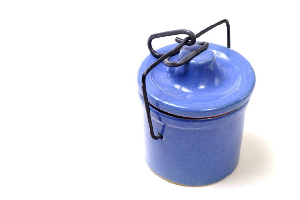 istock Antique Stone Container with Wire Clamped Lid 1048821062