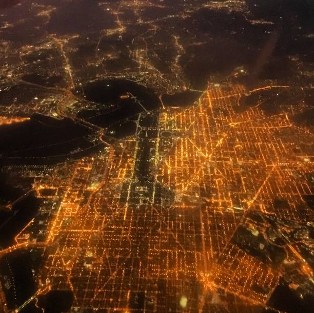Twilight Above DC - View from and Airplane