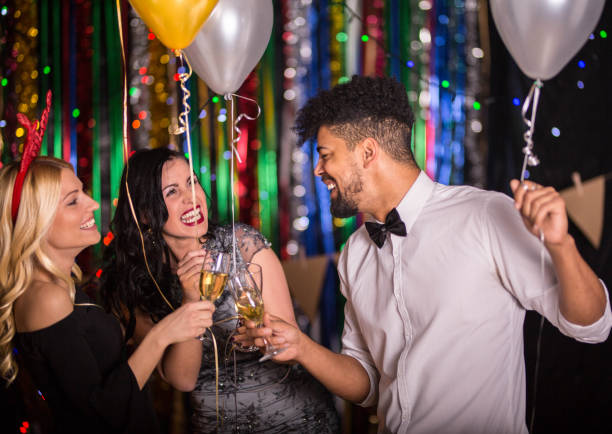istock Friends having fun at New Year's eve party 1048828200