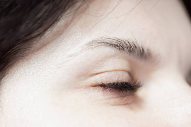 istock Closed woman eye with long eyelashes 1048828490