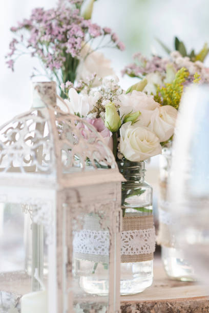 istock rustic romantic pastel flower arrangement decoration detail on wedding table 1048830816