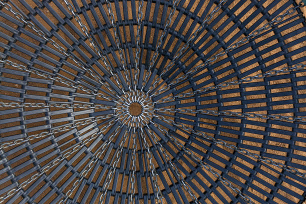 istock Background, texture, woven web of metal chain 1048831342