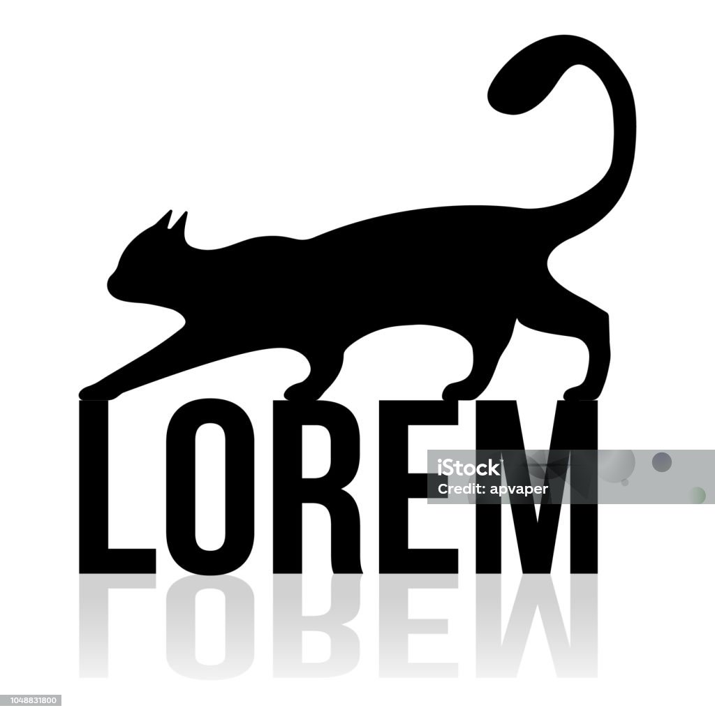 Logo Mèo Đen Hình Bóng Mèo Cổ Điển Trên Nền Trắng Hình Minh Họa ...