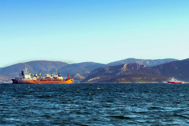 istock cargo ships in Greek coastal waters 1048834234