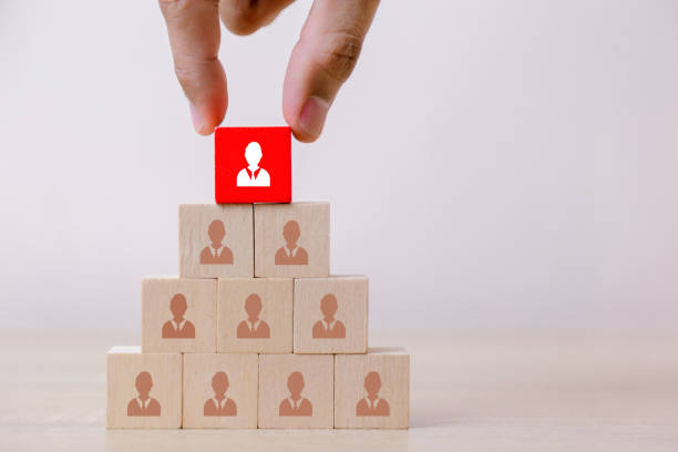 istock Hand putting wood cube block on top pyramid,human resource management and recruitment business concept, Business Strategy to success. 1048835890