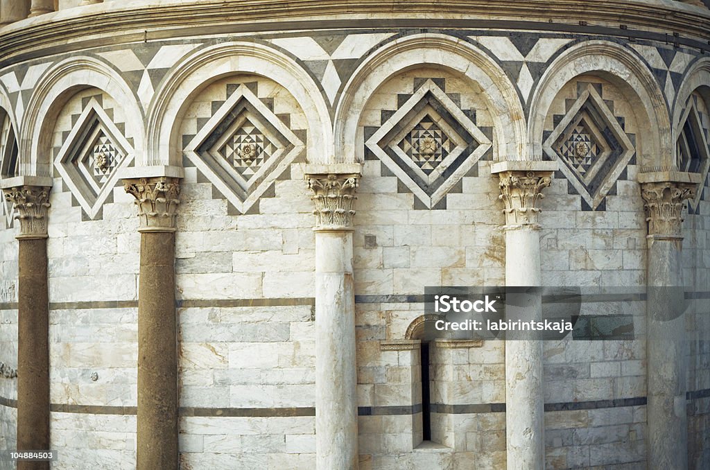 Turm von Pisa-Detailarbeit. - Lizenzfrei Alt Stock-Foto