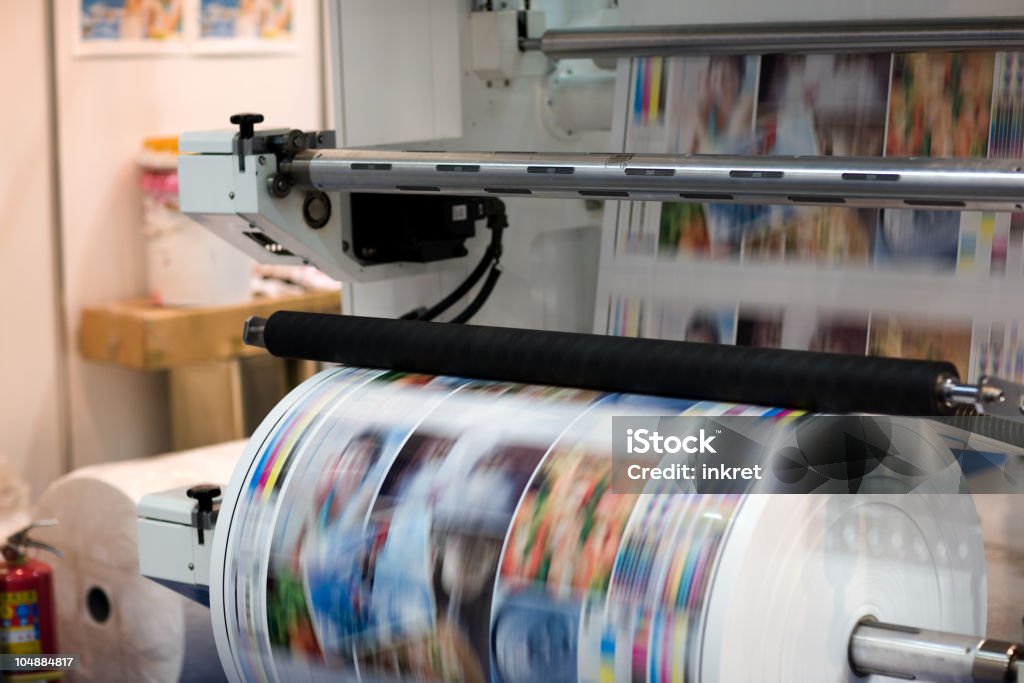 Printing machine Detail of a printing machine. Printing Plant Stock Photo