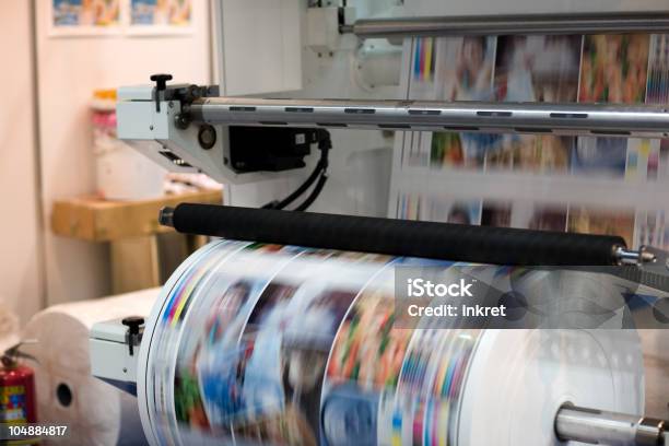 Printing Machine Stock Photo - Download Image Now - Printing Plant, Rotary Press, Printing Press