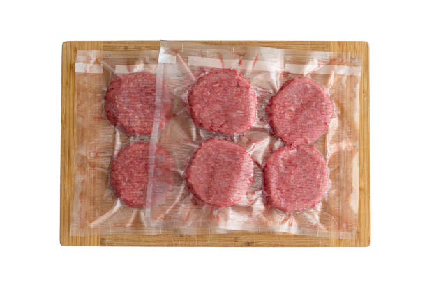 istock Isolated beef burger patties in a vacuum pack 1048851674