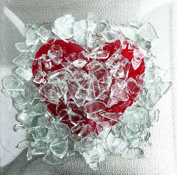 istock Broken glass red Valentine heart 104885658