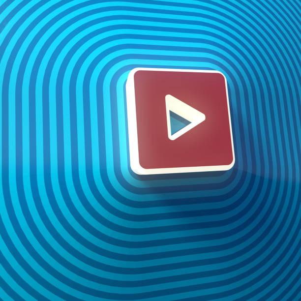 istock Video, audio play symbol, button, colorful sign. 3d rendering 1048856942