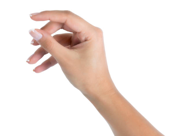 gesto della dimensione della mano isolato su bianco - invisible people women absence foto e immagini stock