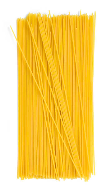 istock Beautiful raw spaghetti pasta, isolated on white 1048860320