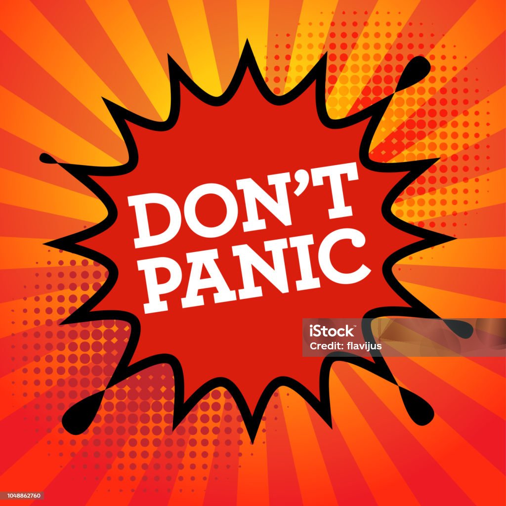 Explosion Panic Comic Book Explosion With Text Dont Panic Vector Stock Illustration ...