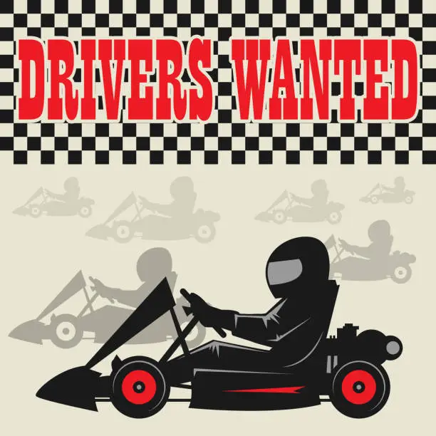 Vector illustration of Karting Go Cart race poster