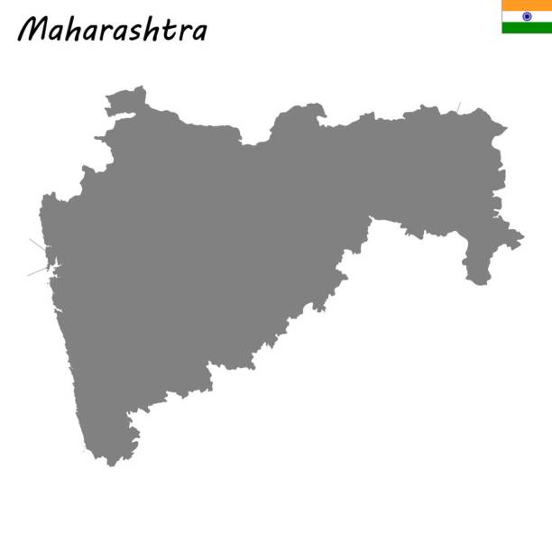 map of state of India High Quality map of Maharashtra is a state of India maharashtra stock illustrations