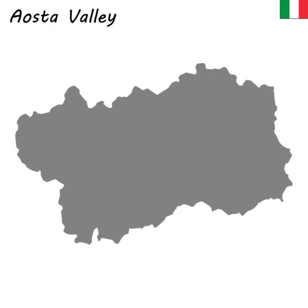 karte der region von italien - valle daosta stock-grafiken, -clipart, -cartoons und -symbole
