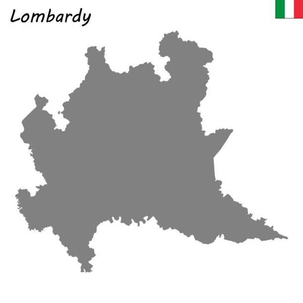 illustrazioni stock, clip art, cartoni animati e icone di tendenza di mappa della regione italia - lombardia immagine