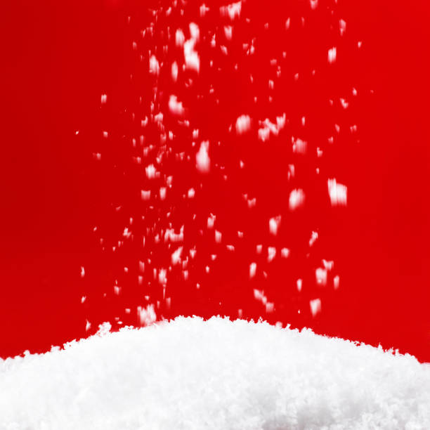Snowfall Snowfall over red background fake snow stock pictures, royalty-free photos & images