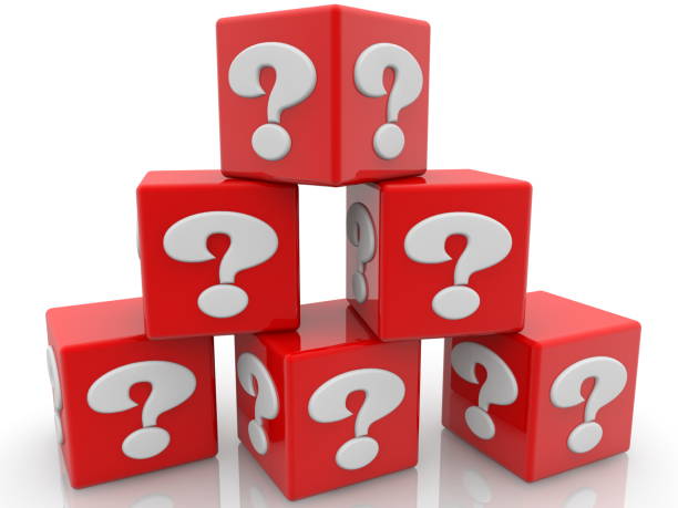 istock Red cubes piled into the pyramid with question mark concept 1048891210