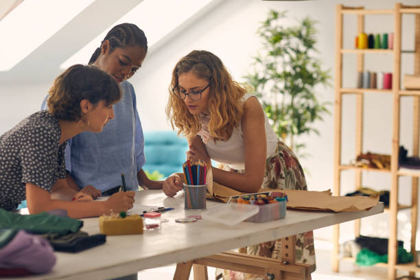 istock Female Fashion Designers In Their Workshop 1048895232