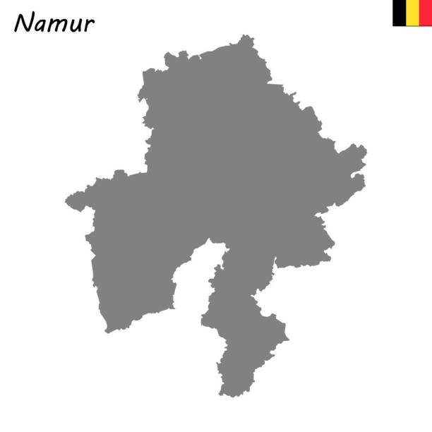 illustrazioni stock, clip art, cartoni animati e icone di tendenza di mappa provincia del belgio - namur province