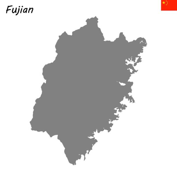 mapa prowincji chin - fujian province stock illustrations
