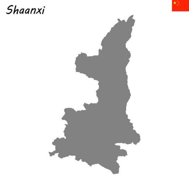 карта провинции китая - shaanxi province illustrations stock illustrations