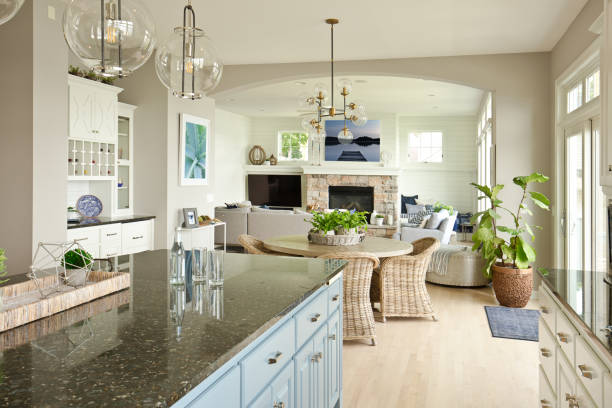istock Modern Kitchen Living Room Hone design with open concept 1048928928