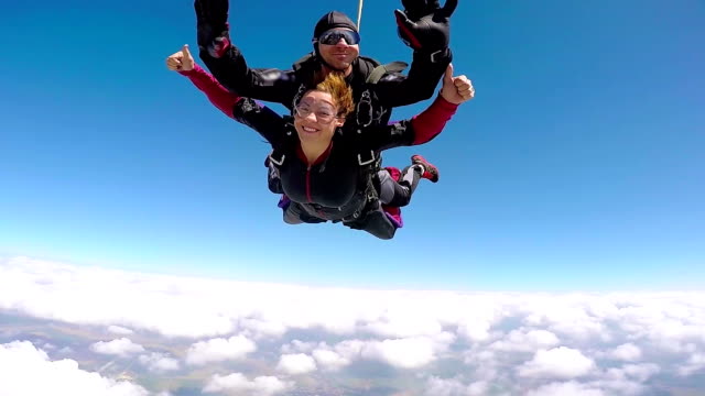 Parachutist Tandem Jumping