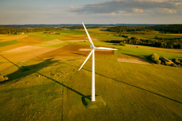 istock Wind Turbine Sunset Aerial View Alternative Energy 1048936162