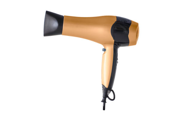 Gray hairdryer isolated on white