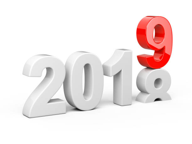 istock 2018 2019 change concept. Represents the new year white and red symbol symbol. 1048953840