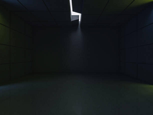 istock Background of an empty room with walls and neon light. Neon rays and glow. 3D 1048954492