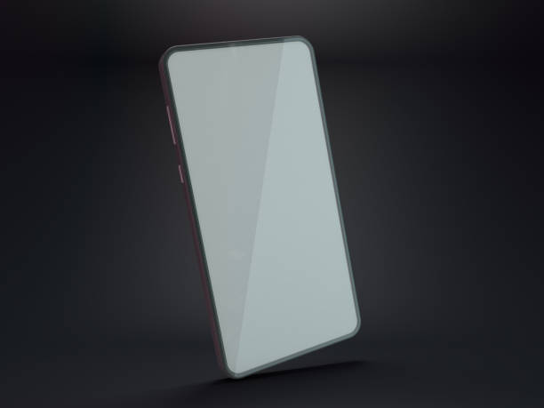 istock Black smartphone mockup on dark background. 3D 1048954538