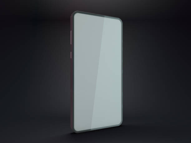 istock Black smartphone mockup on dark background. 3D 1048954578