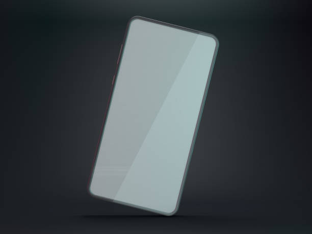 istock Black smartphone mockup on dark background. 3D 1048954584